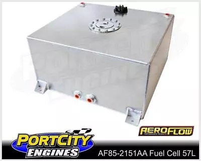 Aeroflow Alloy Fuel Cell 15 Gallon 57L With Flat Bottom & Fuel Sender AF85-2151A • $713.95