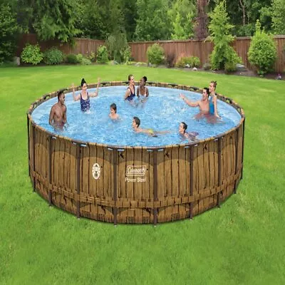 Pool Set Coleman Power Steel Large & Tall Round Above Ground Swimming Pool Set • $965.99