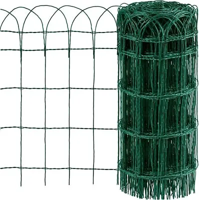Green PVC Coated Garden Border Fence Lawn Path Edging Wire Mesh Decorative Fence • £15.75