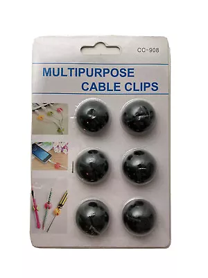 Multi-purpose Cable Clips CC-908 Adhesive Back 6pcs Black • $9.95