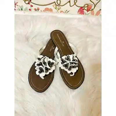 Montego Bay Club Thong Sandals Flower Design Size 7 • $25