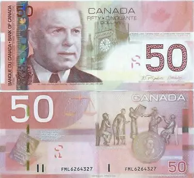 CANADIAN 50 DOLLAR BILL GLOSSY POSTER PICTURE PHOTO Money Currency Canada Ca 643 • $14.99