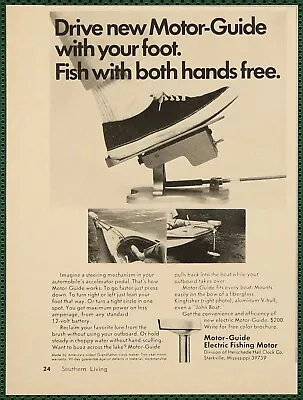 Motor Guide Electric Fishing Trolling Motor Foot Control Vintage Print Ad 1969 • $9.95