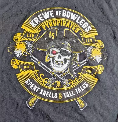 Swashbucklers Krewe Of Bowlegs  Pyropirates Spent Shells  Shirt M 2 Sided Skull • $14.83