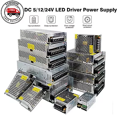 AC240V To DC5/12/24V 15-720W IP20 LED Driver Switch Power Supply Transformer PSU • £5.94