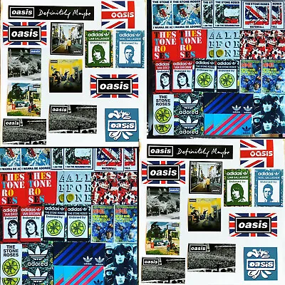 61 X Oasis & Stone Roses Laptop Stickers - Noel Liam Gallagher Ian Brown Manches • £15.99