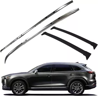 4Pcs Roof Side Rails Rack + Cross Bars For 2016- 2023 Mazda CX-9 CX9 Aluminum • $255.99