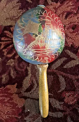 Vintage Ethnic Maraca Hand Carved Design Organic Hauana (Havana?) • $9.95