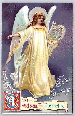 Vintage Easter Angel Clapsaddle Postcard Posted Manchester Mass. Mar.  24 1910 • $4.99