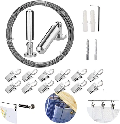 £8.93 • Buy Stainless Steel Curtain Wire Curtain Wire Rod Set Wire Rope Cable Tensioner