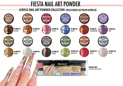 Mia Secret Nail Art Powder FIESTA 0.25oz (Single Or 12 Colors Set) -SELECT YOURS • $42.43
