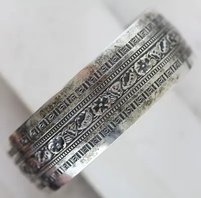 Vintage Danecraft Sterling Silver 925 Cuff Bracelet 6  Floral Wide Stack Retro • $54