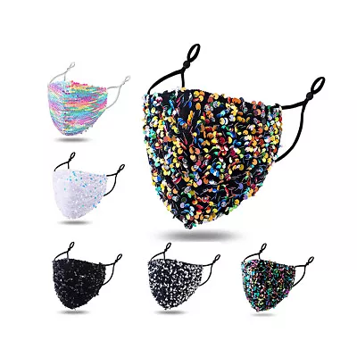 CLEARANCE Fashion Sequin FaceMask For Women Party Festival Cycling Fabric Masks • $5