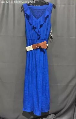 Blue AB Studio Dress With Belt Size Large New With Tags • $7.99