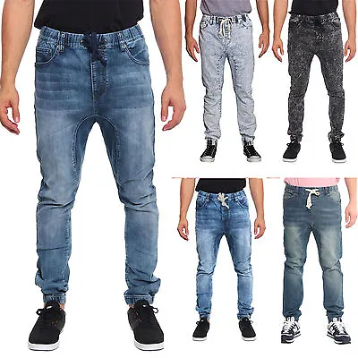 Victorious Men's Jogger Drop Crotch Denim Jogger Pants   S~5XL  JG803 -FREE SHIP • $37.50