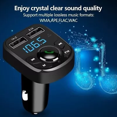 SOOTEWAY Handsfree FM Transmitter Wireless Bluetooth Kit MP3 Adapter Car Charger • £6.99