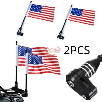 2PCS Motorcycle Rear Side Mount Flag Pole American Nylon For GL1800 Luggage Rack • $25.49