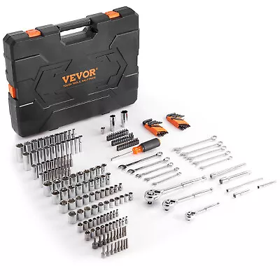 VEVOR Mechanics Tool Set And Socket Set 1/4in 3/8in 1/2 In Drive Sockets 205Pcs • $129.99