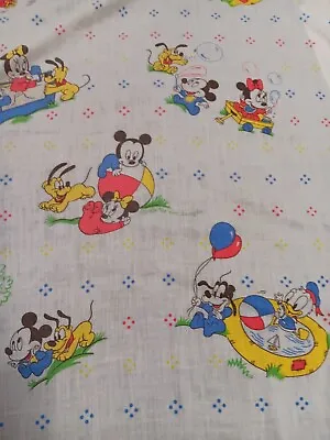 Vintage 80s 1984 The Walt Disney Co Baby Mickey Mouse Fitted Crib Sheet RARE • $23.70