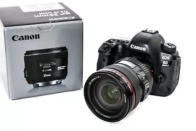 Canon 6D Mark II DSLR Camera W/ Canon 24-105mm F4 L IS + EF 35mm F2 IS USM Lens • $2299