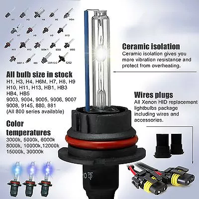 Two Xentec 35W 55W Xenon HID Kit 's Replacement Light Bulbs Wires Plugs H4 9006 • $15.32