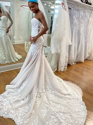 💍  Morilee Roxanne Style 2073 Wedding Gown; Pearl & Crystal Beaded Three-dime • $630