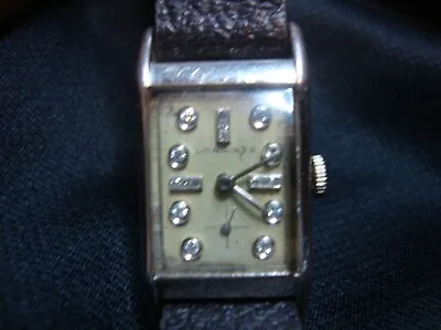 Rare Vintage Art Deco Palladium Longines Mens Diamond Dial Watch Estate Find • $1300