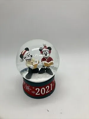 Disney Mickey Minnie Mouse 2021 Christmas Holiday Snow Globe Authentic New • $12.75