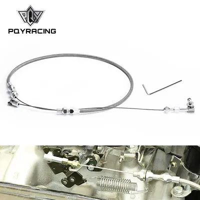 24  Universal Braided Throttle Gas Cable Kit Swap Fuel Line Kit Stainless Steel • $20.50