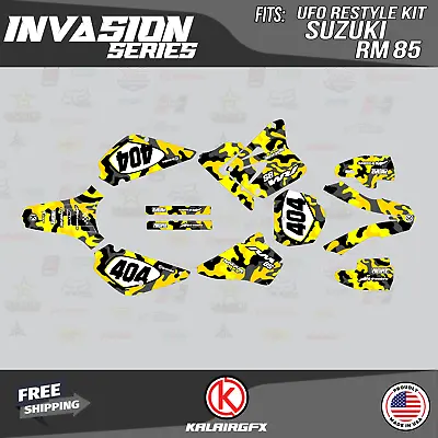 $54.99 • Buy Graphics Kit For Suzuki RM85 (2001-2023) UFO RESTYLE INVASION-Yellow