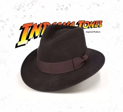 $42.99 • Buy Indiana Jones Style 100% Wool Felt Fedora Brown Hat Crushable Water Repellent