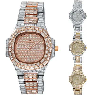 44mm Montres Carlo Luxury Women Baguette Stones Sport Fashion Wrist Dress Watch • $31.50