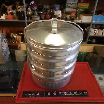 Regal Ware Stacking Carrier Aluminum 5 Tier Coal Miner Lunch Pail • $85