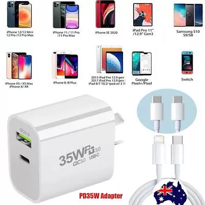 For IPhone15/14/13/Pro/12/11/iPad PD 35W Type-C Wall Fast Charger Power Adapter • $14.99