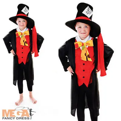 Mad Hatter + Hat Boys Fancy Dress Wonderland Book Week Character Kids Costume • £3.99