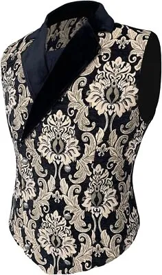 PHOACE Men's Victorian Waistcoat - Gothic Pirate Steampunk Style Vest With Intri • $45.90