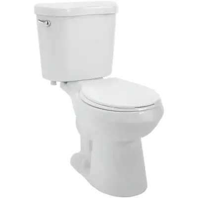 2 Piece 1.28 GPF High Efficiency Single Flush Round Toilet White Chair Height • $220.72