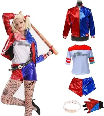 £19.99 • Buy Harley Quinn Ladies Fancy Dress Halloween Suicide Squad Women Villain Costume XL