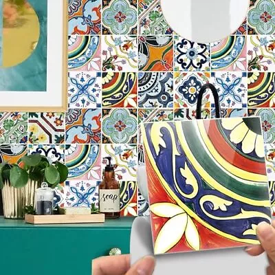 Easy Apply Just Peel And Stick Bohemian Moroccan Tile Decals 6 X6 /PC (Multi) • $29.02