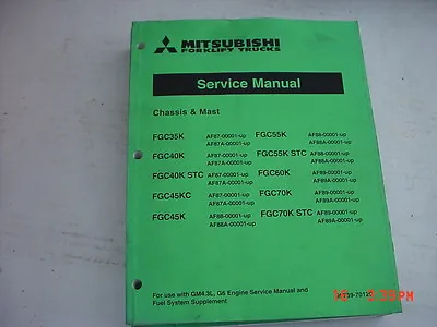 Mitsubishi Forklift Service  Manual  Chassis & Mast  99739-70120 • $52.50