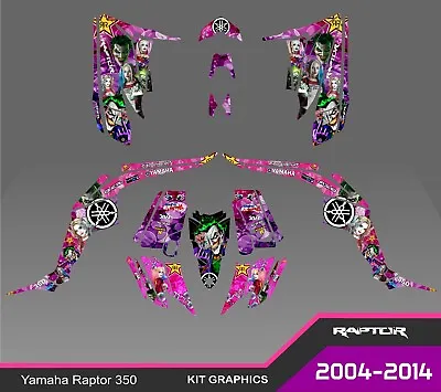 $160 • Buy Graphics Kit For Yamaha Raptor 350 2004-2014 Decals Stikers 350 ATV Harley Quinn