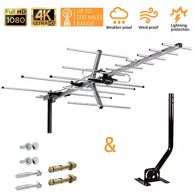 Five Star Yagi HD TV Antenna Outdoor Antenna VHF UHF TV Mounting Pole 40ft Cable • $44.50