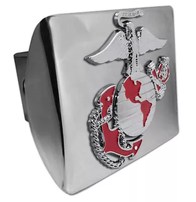 U.S. Marine Corps Shiny Chrome Metal Hitch Cover (Premium Insignia) Licensed • $43.99