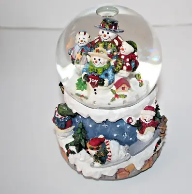 Musical Snow Globe Dome Play Music Base Snowman Ornament • £23