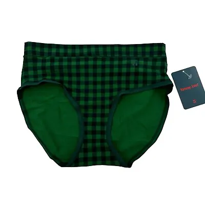 Nwts Tommy John Women's Cool Cotton Buffalo Plaid Brief -size Small Green Black • £11.57
