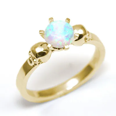 $566.50 • Buy Skull Ring 6 Claw 1ct Unicorn Tear Opal Engagement Ring 9ct Gold