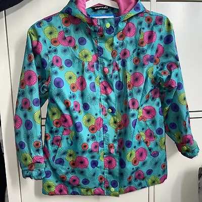 Target Dry Girls  Lined  Zip Up Coat Hooded Jacket Windproof Outwear 7-8 Yrs • £5.98