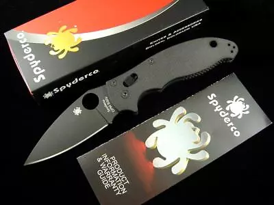 Spyderco Manix 2 C101gpbbk2 Knife Black G-10 Dlc Plain Edge Blade S30v Authentic • $189.99