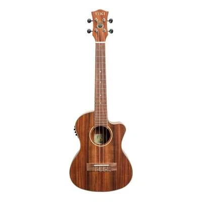 $477.95 • Buy Tiki '9 Series' Koa Solid Top Electric Cutaway Tenor Ukulele With Hard Case (Nat