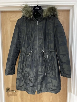£15 • Buy Bnwot Roman Khaki Green Camo Padded Sheepskin Lined Parka Coat With Fur Hood 12